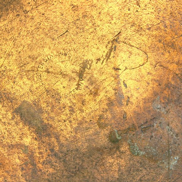 Antique Copper Brass Tea Kettle Coffee Pot Ornate Stamping Pattern Hinged Lid - Picture 9 of 9